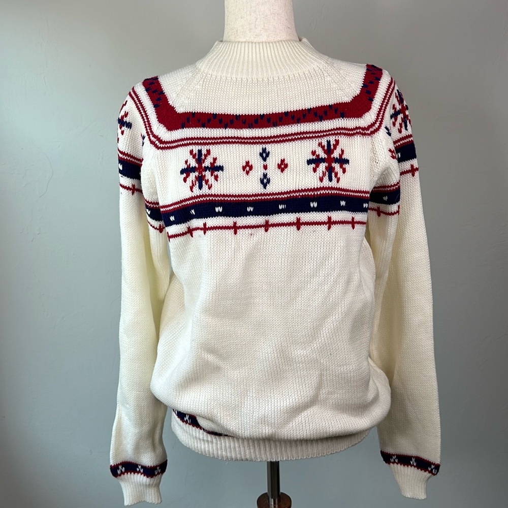 Vintage JC Penny Nordic Ski Snowflake Sweater